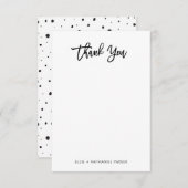 Carte De Remerciements Script moderne noir et blanc (Devant / Derrière)