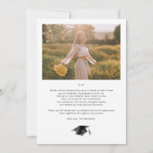 Carte De Remerciements Script Moderne Photo de Promotion Diplômé (Dos)