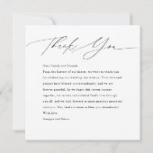 Carte De Remerciements Script moderne Photo Mariage élégant Christian (Dos)