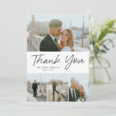 Carte De Remerciements Script moderne Simple 4 Mariage photo (Debout devant)