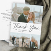 Carte De Remerciements Script moderne Simple 4 Mariage photo