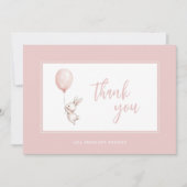 Carte De Remerciements Script moderne simple Blush rose Baby Girl (Devant)