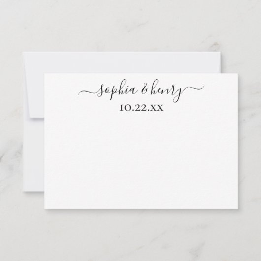 Carte De Remerciements Script moderne simple élégant Rose floral Mariage (Dos)