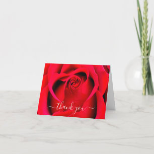 Carte De Remerciements Script moderne simple et élégant Rose floral Maria