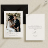 Carte De Remerciements Script moderne Simple Mariage Photo Appartement