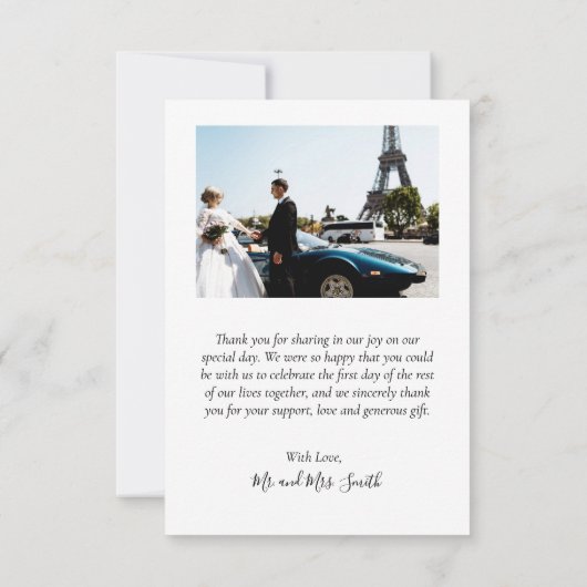 Carte De Remerciements Script moderne Turquoise 3 Photo Collage Mariage (Dos)