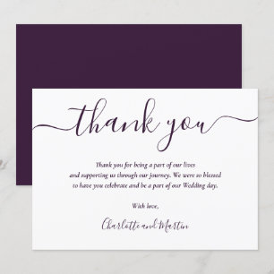 Carte De Remerciements Script moderne violet élégant