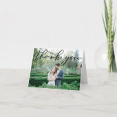 Carte De Remerciements Script noir simple élégant moderne 3 Mariage photo (Devant)