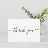 Carte De Remerciements Script noir simple et élégant (Debout devant)