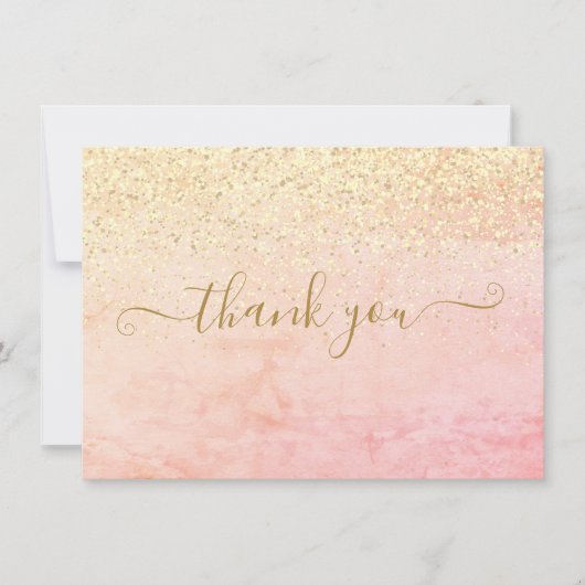 Carte De Remerciements Script Parties scintillant or élégant (Devant)