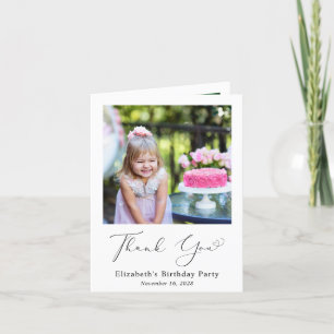 Carte De Remerciements Script photo d'anniversaire