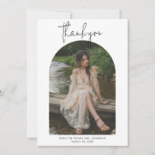 Carte De Remerciements Script photo de l'arc de Fête des mariées mariage (Devant)