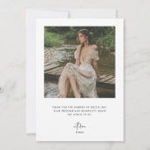 Carte De Remerciements Script photo de l'arc de Fête des mariées mariage (Dos)