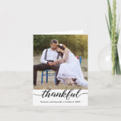 Carte De Remerciements Script photo moderne 2 remerciant Mariage (Devant)