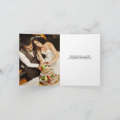 Carte De Remerciements Script photo moderne 2 remerciant Mariage (Intérieur)