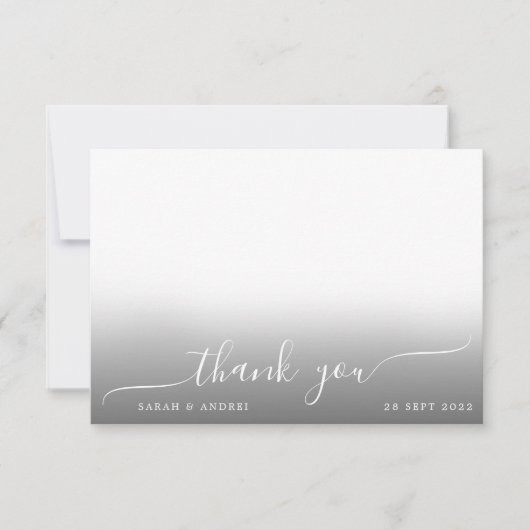 Carte De Remerciements Script photo moderne simple Boho Mariage frontalie (Devant)