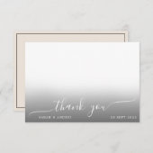Carte De Remerciements Script photo moderne simple Boho Mariage frontalie (Devant / Derrière)