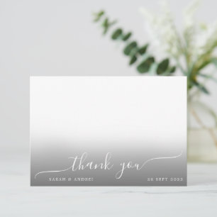 Carte De Remerciements Script photo moderne simple Boho Mariage frontalie