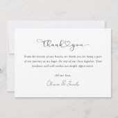 Carte De Remerciements Script photo multiple avec photo Mariage du coeur (Dos)