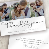 Carte De Remerciements Script photo multiple avec photo Mariage du coeur