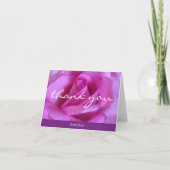 Carte De Remerciements Script photo rose rose chaud monogramme nom modern (Devant)