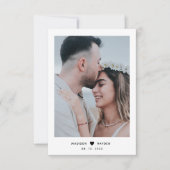 Carte De Remerciements Script photo simple classique avec Mariage cardiaq (Devant)