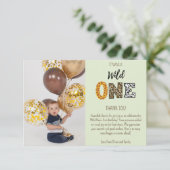 Carte De Remerciements Script photo vert Wild One (Debout devant)