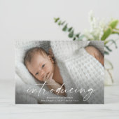 Carte De Remerciements Script Présentant la Photo de Bébé (Debout devant)