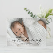 Carte De Remerciements Script Présentant la Photo de Bébé (Debout devant)