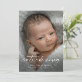 Carte De Remerciements Script Présentation de la photo bébé (Debout devant)