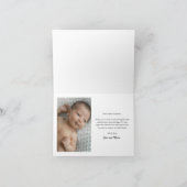 Carte De Remerciements Script Présentation de la photo de bébé  (Intérieur)