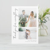 Carte De Remerciements Script romantique Mariage photo multiple (Debout devant)