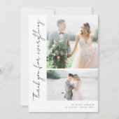Carte De Remerciements Script romantique Mariage photo multiple (Devant)