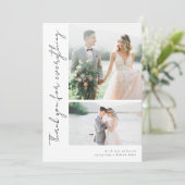 Carte De Remerciements Script romantique Mariage photo multiple (Debout devant)