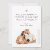 Carte De Remerciements Script rose minimal Élégant 2 Baby shower photo (Dos)