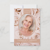 Carte De Remerciements Script Roses Roses Sympathie Mémorial Funérailles (Devant)