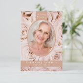 Carte De Remerciements Script Roses Roses Sympathie Mémorial Funérailles (Debout devant)