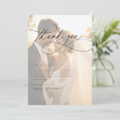 Carte De Remerciements Script rustique Mariage moderne Photo (Debout devant)