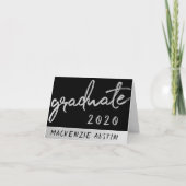 Carte De Remerciements Script Silver Gradué | Faux Metallic tendance (Devant)