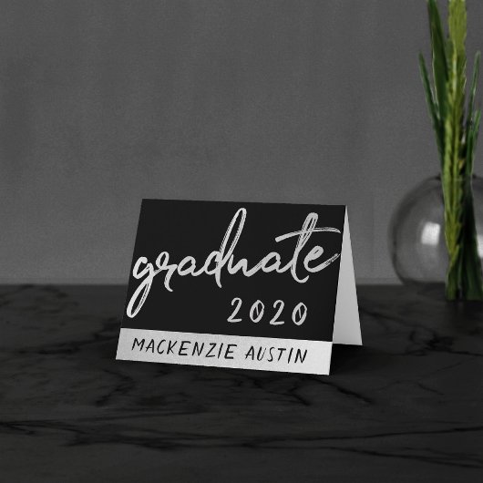 Carte De Remerciements Script Silver Gradué | Faux Metallic tendance