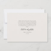 Carte De Remerciements Script simple Baby 3 photo état de naissance (Dos)