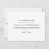 Carte De Remerciements Script simple et élégant Mariage noir et blanc (Dos)