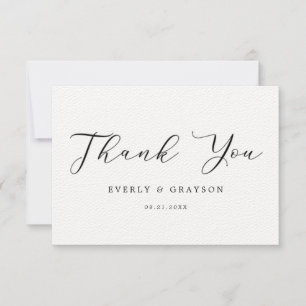 Carte De Remerciements Script simple minimaliste moderne
