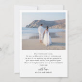 Carte De Remerciements Script simple moderne 2 mariage photo (Dos)