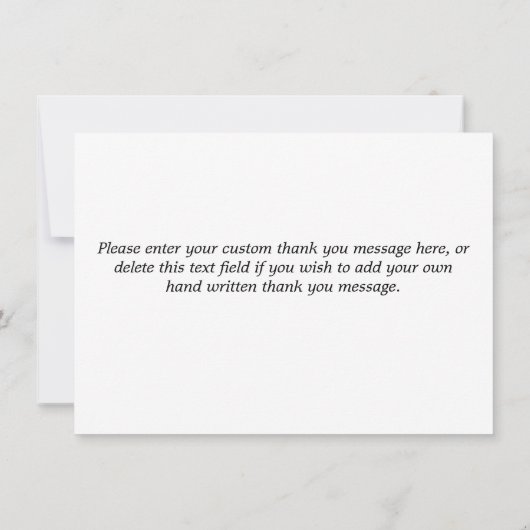 Carte De Remerciements Script simple moderne de séquence bleue et or (Dos)