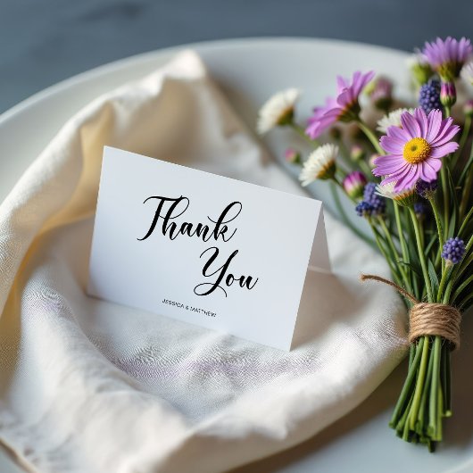 Carte De Remerciements Script Thank Card for Couples