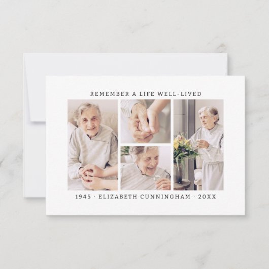 Carte De Remerciements Se souvenir d'une vie moderne simple 4 photo Colla (Devant)