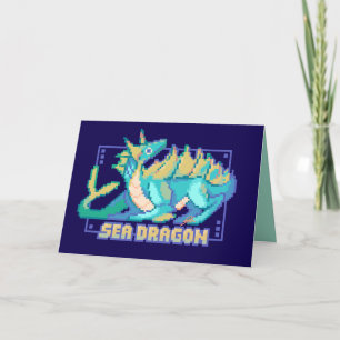 Carte De Remerciements Sea Dragon Joyeux Anniversaire, pixel art dragon d
