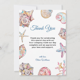 Carte De Remerciements Sea You Soon Fête de Naissance Coquillage