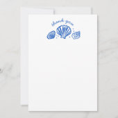 Carte De Remerciements Seashells Beach Wedding Bleu Blanc CUSTOM (Devant)